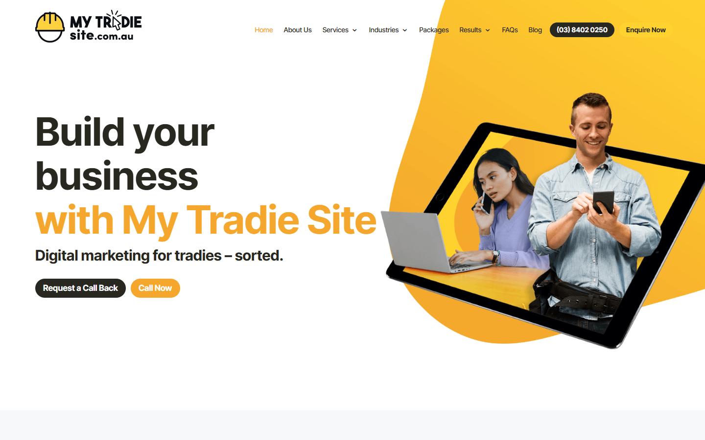 My Tradie Site website screenshot